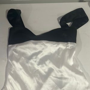 Black/white going out top, silky texture